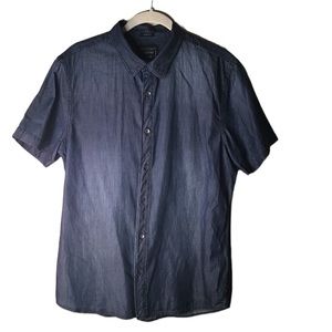 Guess Men’s Button Blue Shirt Size Medium Slim Fit